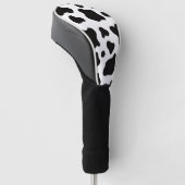 Zwart-wit Faux Koeienhuid Driver Golfheadcover (Schuin)