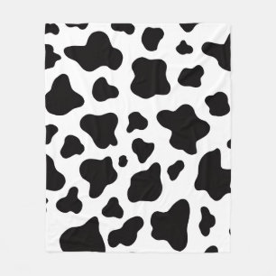 Zwart-wit Faux Koeienhuid Fleece Deken
