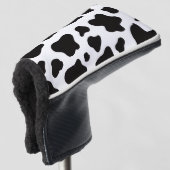 Zwart-wit Faux Koeienhuid Golfheadcover (3/4 voorkant)