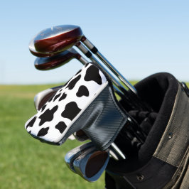 Zwart-wit Faux Koeienhuid Golfheadcover