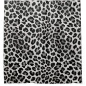 Zwart-wit Faux Leopard Huidpatroon Print Douchegordijn (Voorkant)