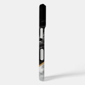 Zwart Wit Faux Marble iPhone Case Gepersonaliseerd (Achterkant / Rechts)