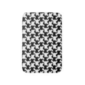 Zwart Wit Faux Pied de Poule met honden Badmat (Voorkant Verticaal)