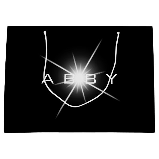 Zwart Wit Favor Gift Abby Spark Light Groot Cadeauzakje (Voorkant)
