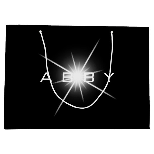 Zwart Wit Favor Gift Abby Spark Light Groot Cadeauzakje (Achterkant)
