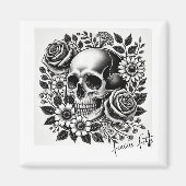 Zwart-wit Femme Forte Magneet (Voorkant)