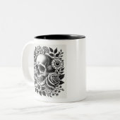 Zwart-wit Femme Forte Tweekleurige Koffiemok (Voorkant links)