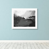 Zwart-wit fictief schilderij canvas afdruk (Insitu (Houten vloer))