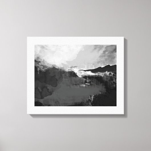 Zwart-wit fictief schilderij canvas afdruk (Voorkant)