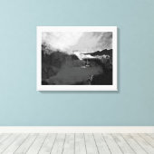 Zwart-wit fictief schilderij canvas afdruk (Insitu (Houten vloer))