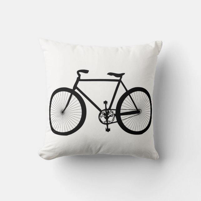 Zwart-wit fietskussen kussen (Voorkant)