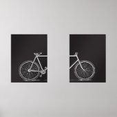 Zwart-wit Fietslijn Kunst Modern Twee Muurkunst Sets (Voorkant)