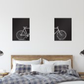 Zwart-wit Fietslijn Kunst Modern Twee Muurkunst Sets (Slaapkamer)
