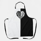 Zwart&Wit Filigraan Hart Schort (Voorkant)