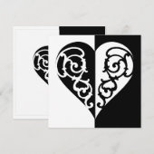 Zwart-wit Filigree Heart (Voorkant / Achterkant)