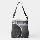 Zwart-wit Film Camera Offset Crossbody Tas (Achterkant)