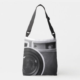Zwart-wit  Film Camera Offset Crossbody Tas
