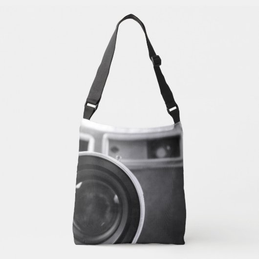 Zwart-wit Film Camera Offset Crossbody Tas (Voorkant)