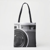 Zwart-wit  Film Camera Offset Tote Bag (Voorkant)