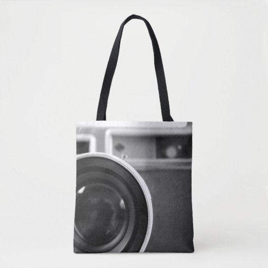 Zwart-wit  Film Camera Offset Tote Bag (Voorkant)