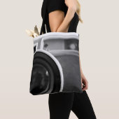 Zwart-wit  Film Camera Offset Tote Bag (Dichtbij)