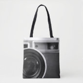 Zwart-wit  Film Camera Offset Tote Bag (Voorkant)