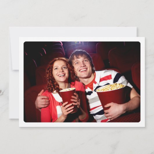 Zwart-wit Film Clap Board Bruiloft Save The Date (Achterkant)