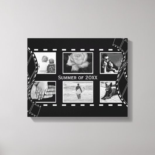 Zwart-wit Film Reel Custom Foto Canvas Afdruk (Voorkant)