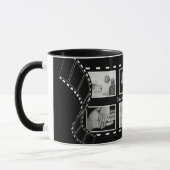 Zwart-wit Film Reel Custom Foto Mok (Links)