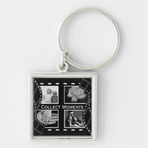 Zwart-wit Film Reel Custom Foto Sleutelhanger