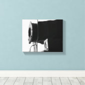 Zwart & Wit  Filmcamera Bellows 8x10 Canvas Afdruk (Insitu (Houten vloer))