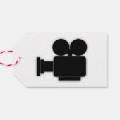 ZWART-WIT FILMCAMERA ILLUSTRATIE CADEAULABEL (Achterkant Horizontaal)