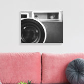 Zwart-wit  filmcamera offset 11x14 canvas afdruk (Insitu (Woonkamer))