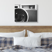 Zwart-wit  filmcamera offset 11x14 canvas afdruk (Insitu (Slaapkamer))
