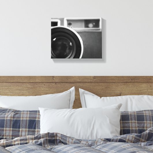 Zwart-wit filmcamera offset 8x10 canvas afdruk (Insitu (Slaapkamer))