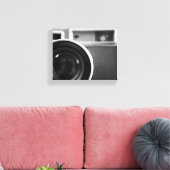 Zwart-wit  filmcamera offset 8x10 canvas afdruk (Insitu (Woonkamer))