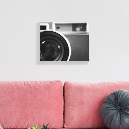 Zwart-wit  filmcamera offset 8x10 canvas afdruk (Insitu (Woonkamer))