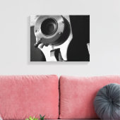 Zwart-wit  filmcameralens 11x14 canvas afdruk (Insitu (Woonkamer))