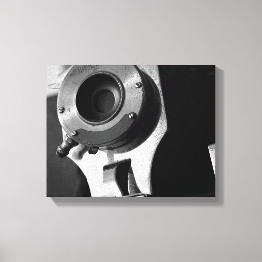 Zwart-wit  filmcameralens 11x14 canvas afdruk (Voorkant)