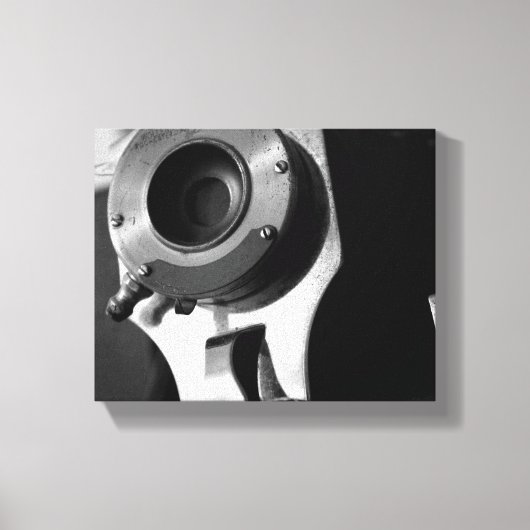 Zwart-wit filmcameralens 8x10 canvas afdruk (Voorkant)