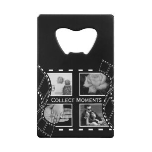 Zwart-Wit Filmrol Custom Foto Creditkaart Flessenopener