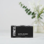 Zwart Wit Fitness Modern Visitekaartje (Staand voorkant)