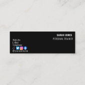 Zwart Wit Fitness Personal Trainer Influencer Mini Visitekaartje (Achterkant)