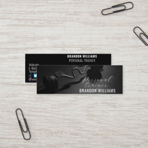 Zwart Wit Fitness Personal Trainer Influencer Mini Visitekaartje