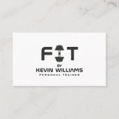 Zwart-wit fitness trainer visitekaartje (Voorkant)