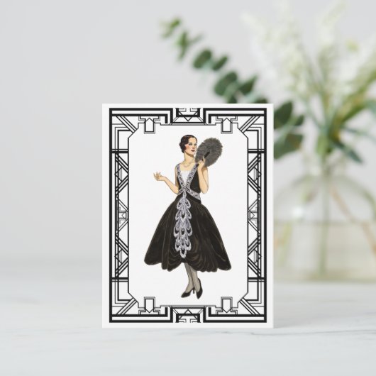  zwart-wit-flater briefkaart (Staand voorkant)