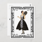  zwart-wit-flater briefkaart (Voorkant / Achterkant)