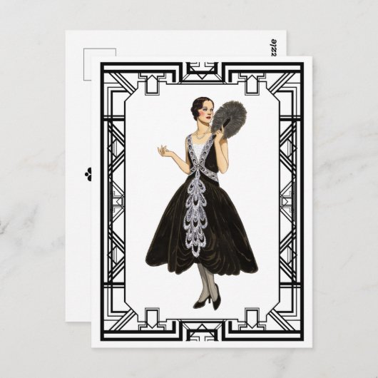  zwart-wit-flater briefkaart (Voorkant / Achterkant)