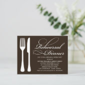 ZWART-WIT FLATWARE | REPETITIEDINER UITNODIGEN UITNODIGING BRIEFKAART (Staand voorkant)