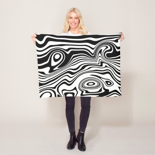 Zwart wit fleece deken (In situ)